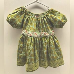 Matilda Jane Girl’s Floral Peasant-Style Dress, Size 6, Greens/Blues